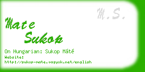 mate sukop business card