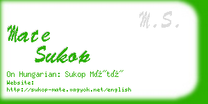 mate sukop business card